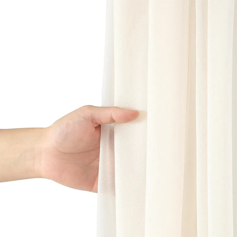 Garvee Tenda da esterno in tulle per matrimoni, drappeggio sospeso in tessuto di garza, 2 piedi x 18 piedi, materiale morbido bianco avorio