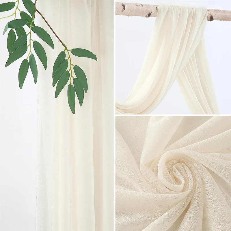 Garvee Tenda da esterno in tulle per matrimoni, drappeggio sospeso in tessuto di garza, 2 piedi x 18 piedi, materiale morbido bianco avorio