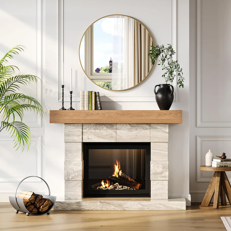Specchio da parete rotondo dorato Garvee da 30", grande specchio da bagno, cornice in metallo dorato opaco, arredamento moderno per la casa e il bagno