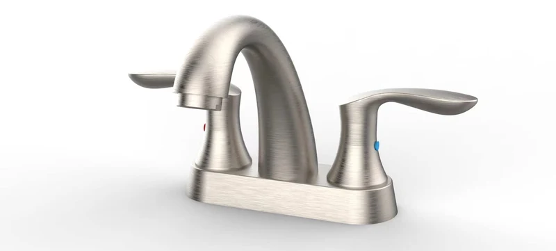Rubinetto per bagno Garvee da 4 pollici, valvola in ceramica, nichel spazzolato, doppia maniglia, scarico a scomparsa, facile installazione