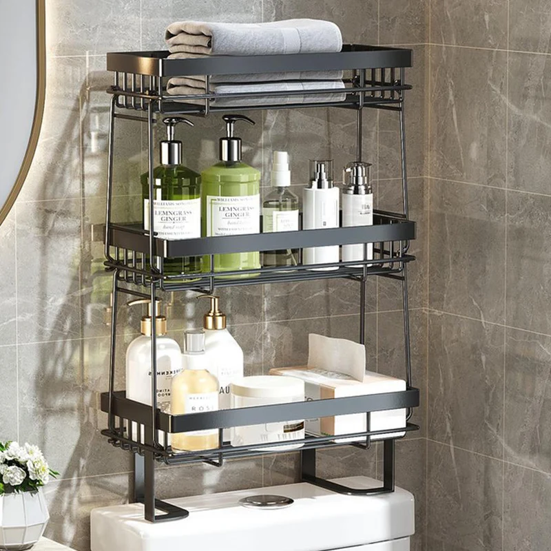 Organizzatore per bagno Garvee sopra il WC salvaspazio in acciaio al carbonio antiruggine da 1 a 3 livelli per bagni piccoli