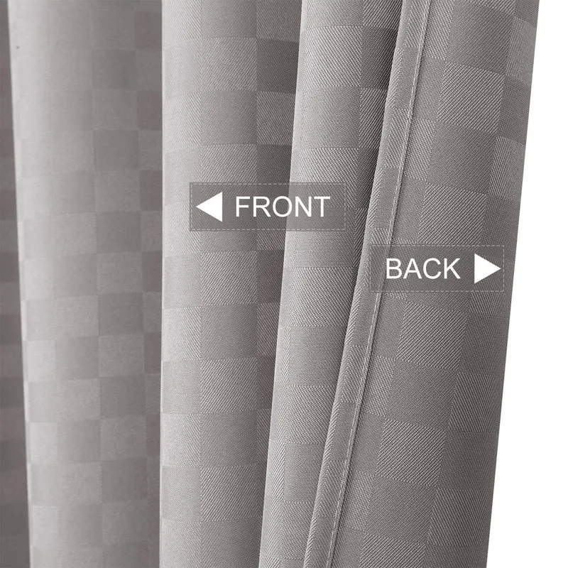 Tenda da doccia Garvee Waffle Plaid, poliestere pesante, 72x72 pollici, grigio, arredo bagno di qualità alberghiera