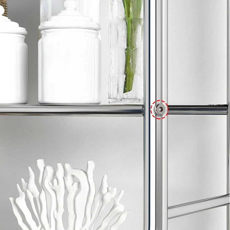 Mobiletto portaoggetti sopra il WC Garvee in acciaio inox con 3 ripiani, porta carta igienica, ganci, autoportante, salvaspazio per il bagno