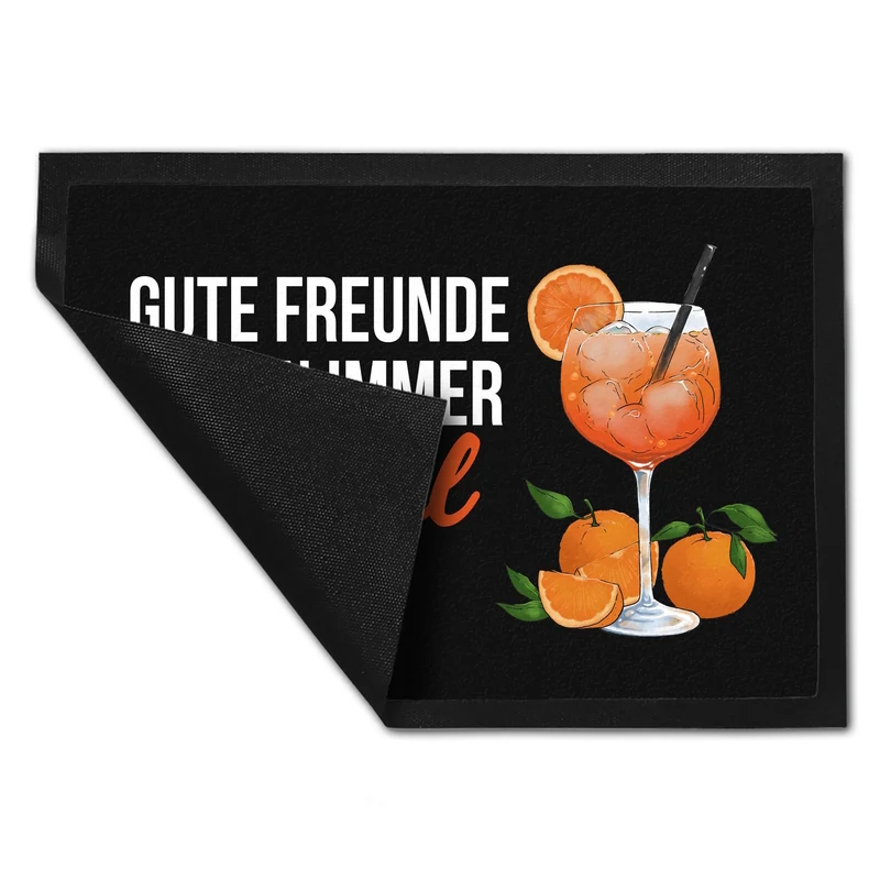 Cocktail Fußmatte in 35x50 cm mit Spruch Gute Freunde haben immer Aperol dabei