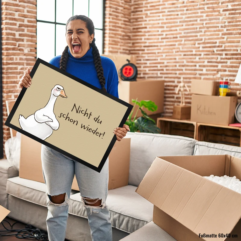 Gilbert die Gans Fußmatte in 35x50 cm mit Spruch Nicht du schon wieder