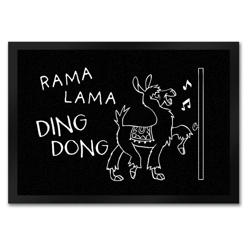 Rama Lama Ding Dong Alpaka Fußmatte in 35x50 cm