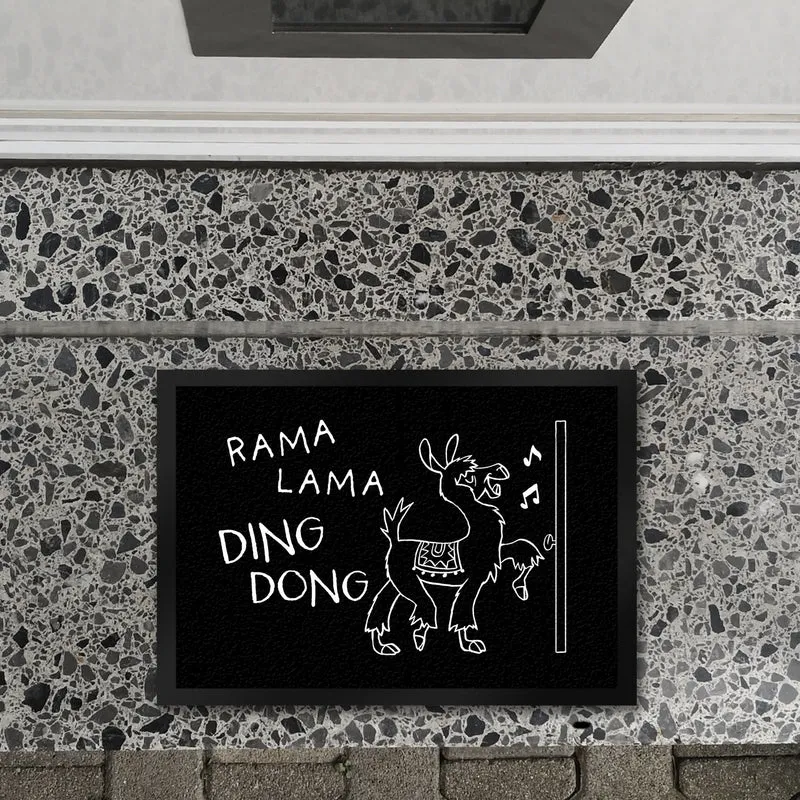 Rama Lama Ding Dong Alpaka Fußmatte in 35x50 cm