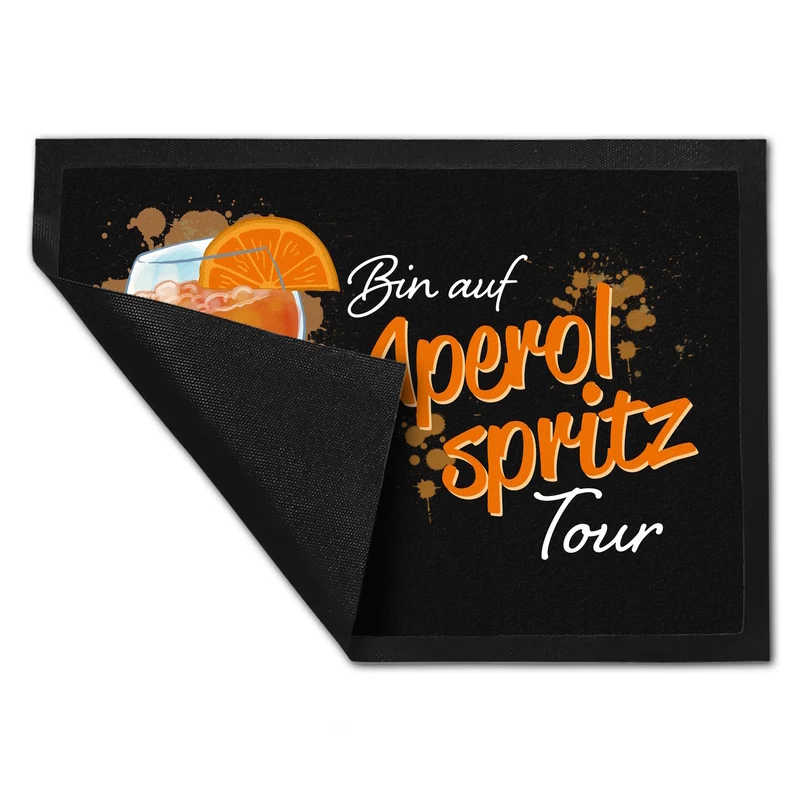 Cocktail Fußmatte in 35x50 cm mit Spruch Bin auf Aperol Spritz Tour