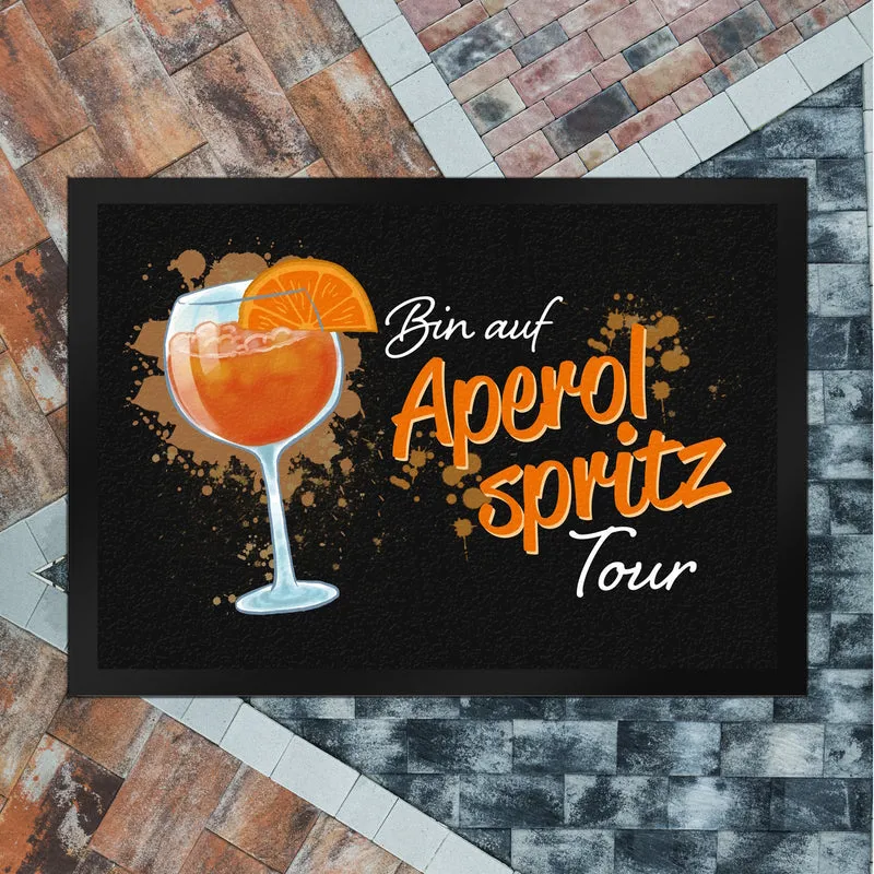 Cocktail Fußmatte in 35x50 cm mit Spruch Bin auf Aperol Spritz Tour