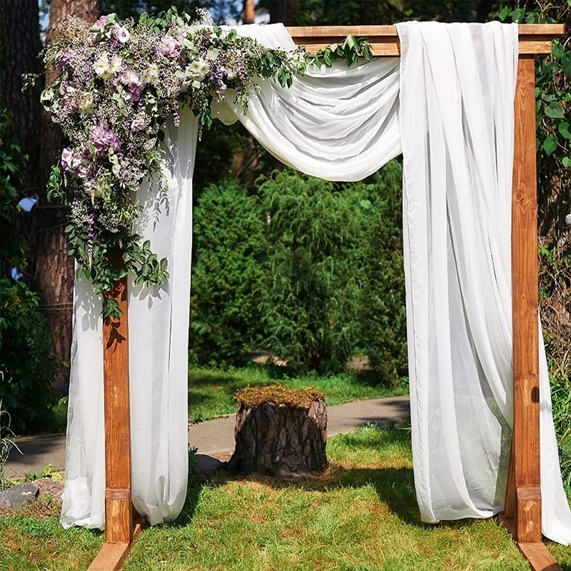 Arco per matrimonio in chiffon di alta qualità Garvee, drappeggio in morbido tulle, 2 piedi x 18 piedi, bianco, per matrimoni e feste.