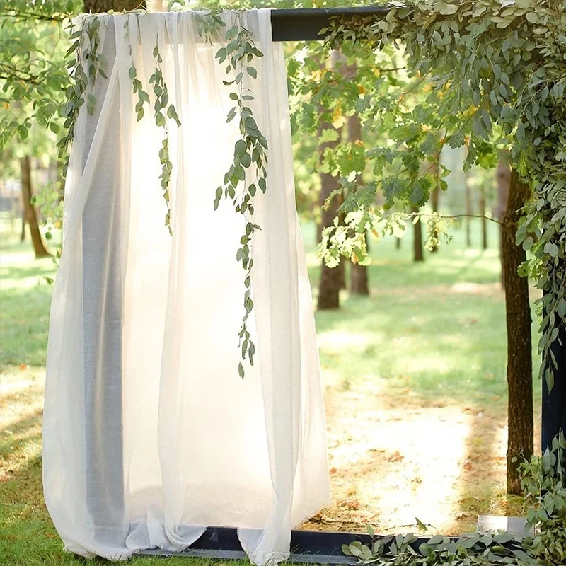 Arco per matrimonio in chiffon di alta qualità Garvee, drappeggio in morbido tulle, 2 piedi x 18 piedi, bianco, per matrimoni e feste.