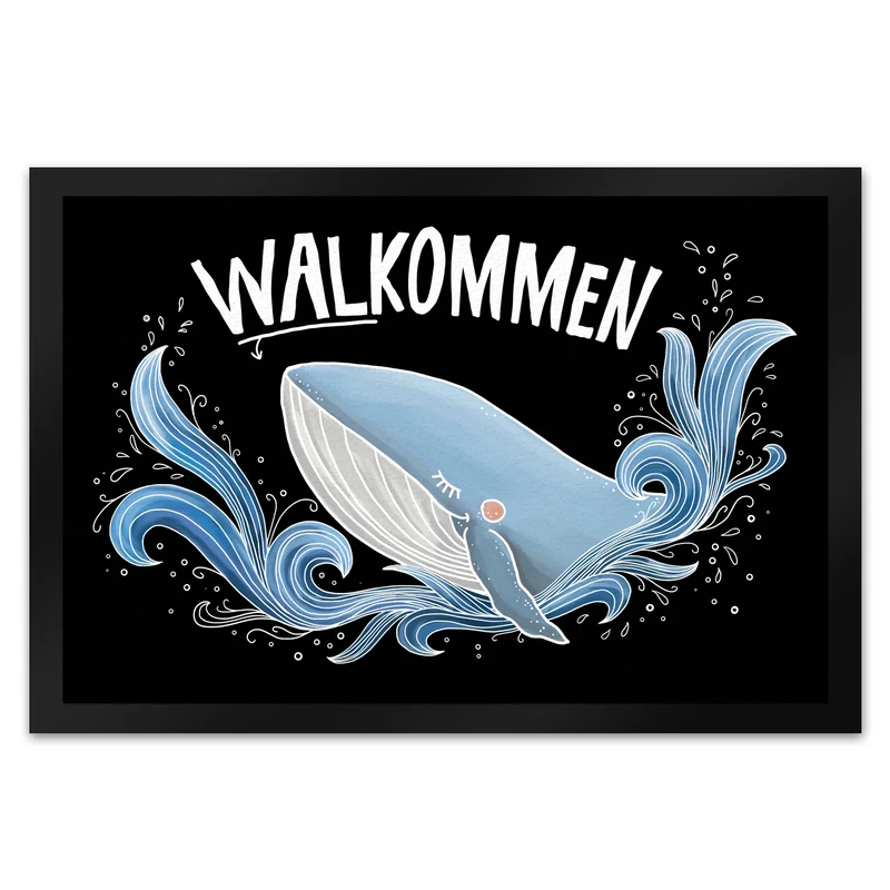 Walkommen Fußmatte mit Wal Motiv