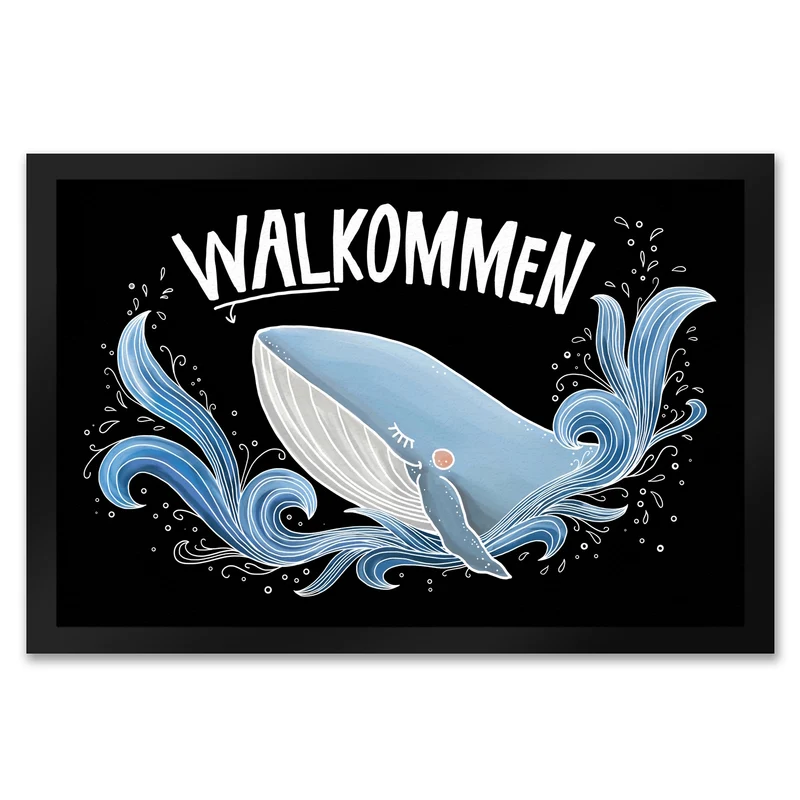 Walkommen Fußmatte mit Wal Motiv