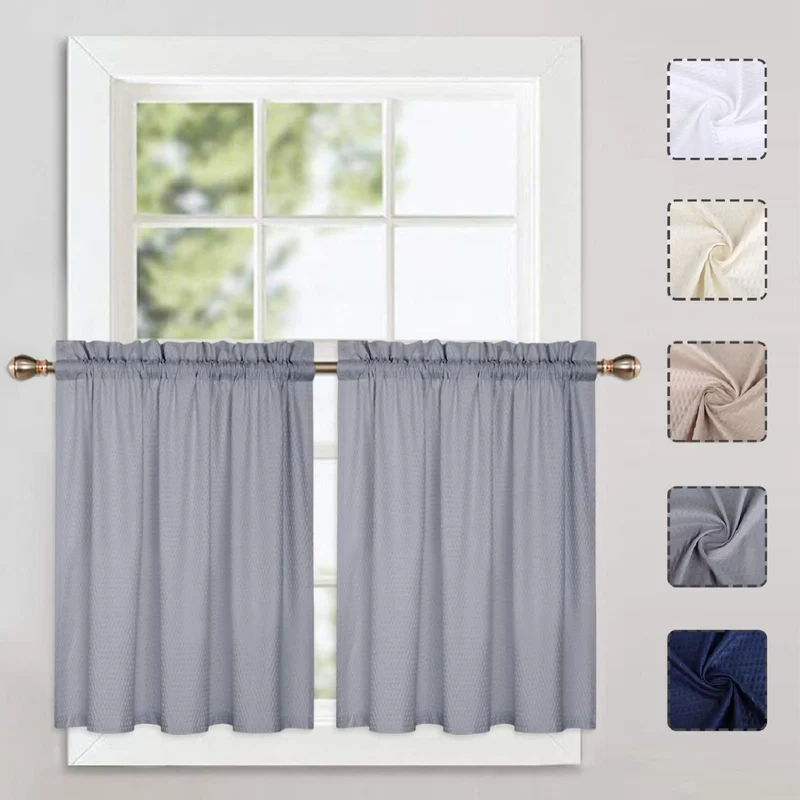 Tende da finestra in velluto Garvee Boho con nappe per piccole finestre, cucina, ufficio, camera da letto, 52"x15" Ginger
