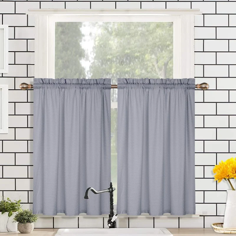 Tende da finestra in velluto Garvee Boho con nappe per piccole finestre, cucina, ufficio, camera da letto, 52"x15" Ginger