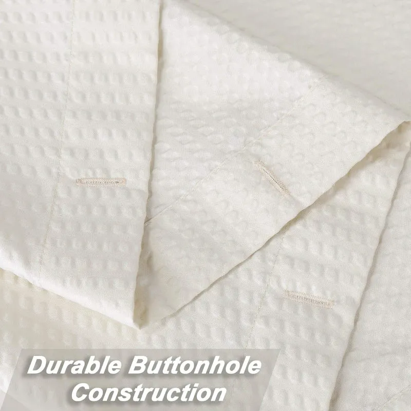 Tenda da doccia Garvee in microfibra idrorepellente con motivo in rilievo, in poliestere, color crema, 182,9 x 182,9 cm, per vasca da bagno