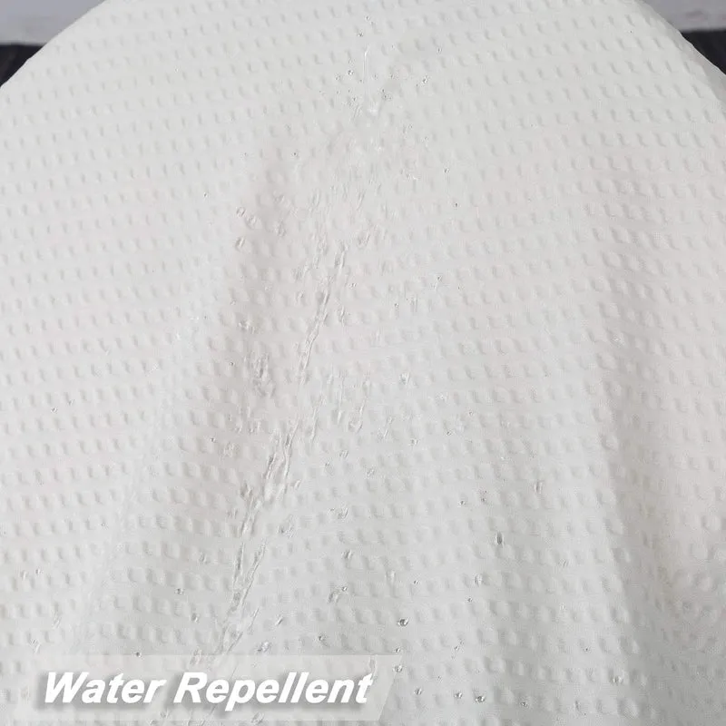 Tenda da doccia Garvee in microfibra idrorepellente con motivo in rilievo, in poliestere, color crema, 182,9 x 182,9 cm, per vasca da bagno