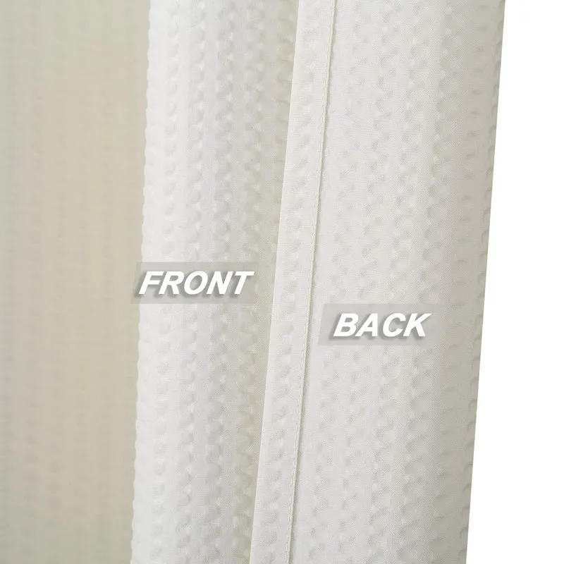 Tenda da doccia Garvee in microfibra idrorepellente con motivo in rilievo, in poliestere, color crema, 182,9 x 182,9 cm, per vasca da bagno