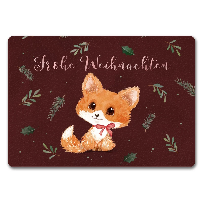 Baby Fuchs Fußmatte in 35x50 cm mit Spruch Willkommen