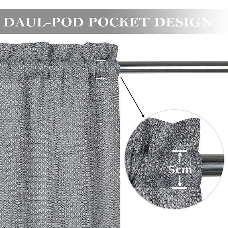Tenda da cucina Garvee in jacquard a nido d'ape, moderna, pesante, grigia, 30"x45", set da 2, per cucina e bagno