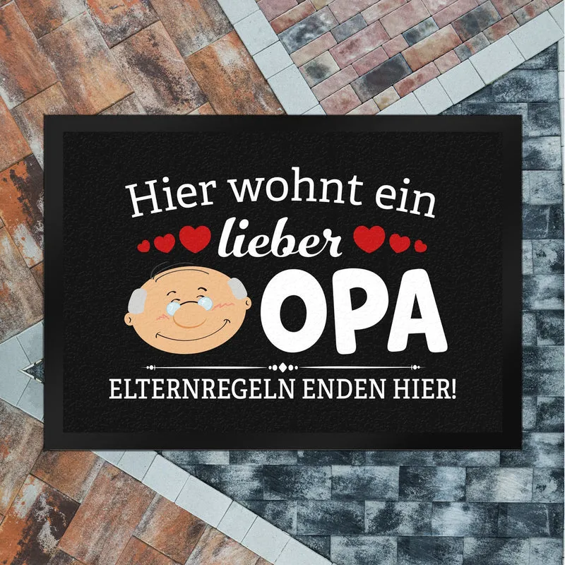 Hier wohnt ein lieber Opa Fußmatte