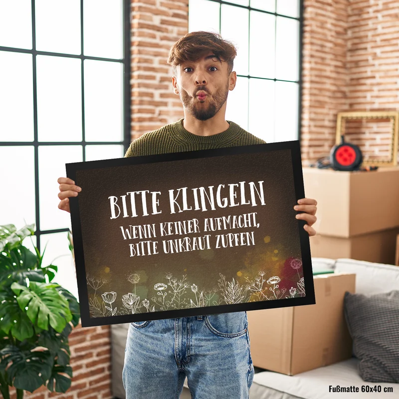 Bitte klingeln - Unkraut Fußmatte