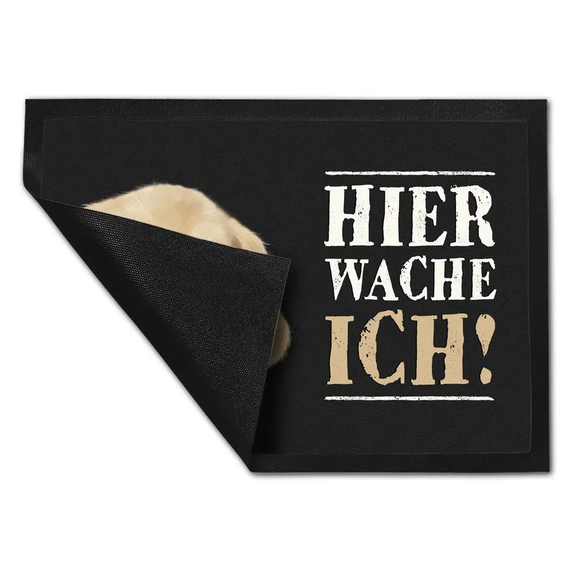 Hier wache ich! Golden Retriever Fußmatte