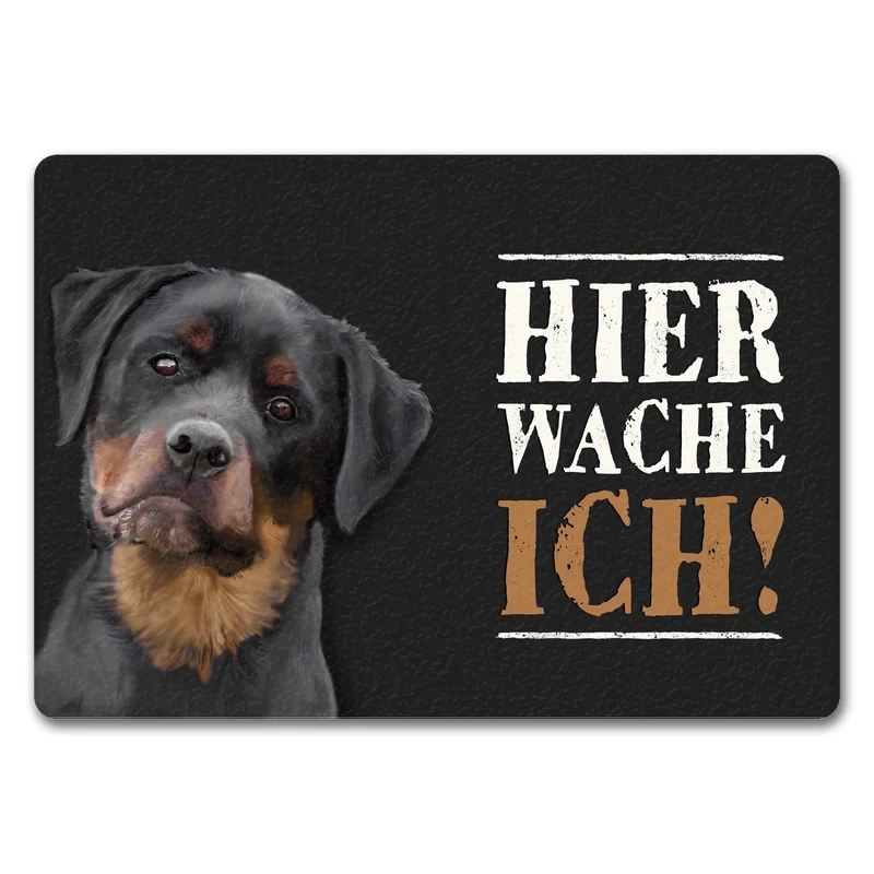 Hier wache ich! Rottweiler Fußmatte