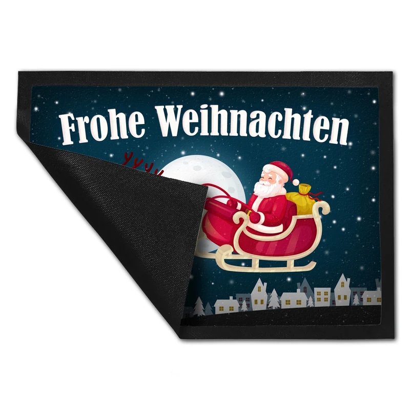 Frohe Weihnachten Fußmatte mit Weihnachtsmann Motiv