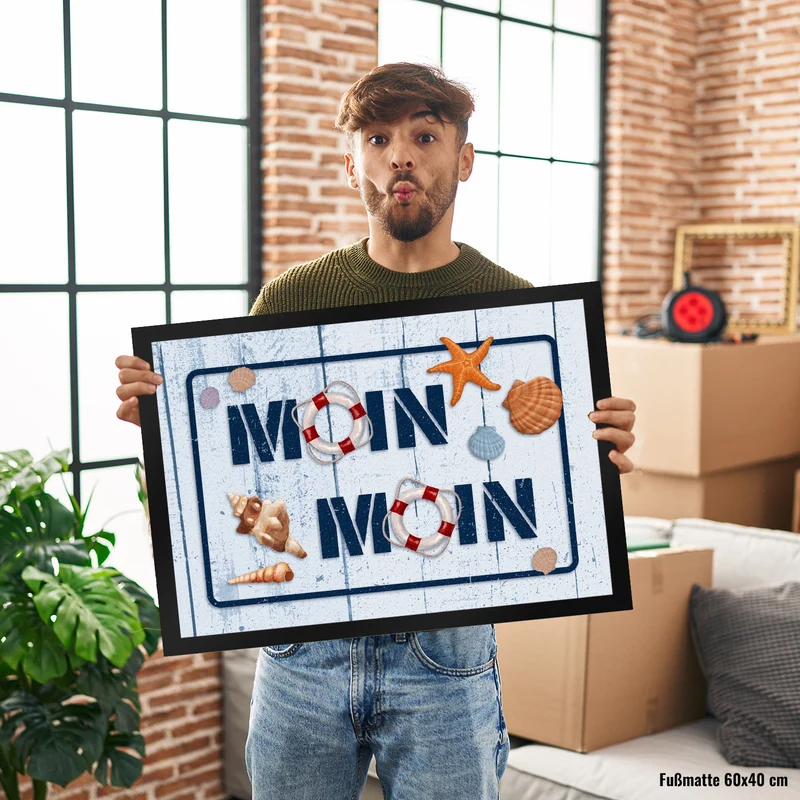 Moin Moin Fußmatte mit maritimen Motiv