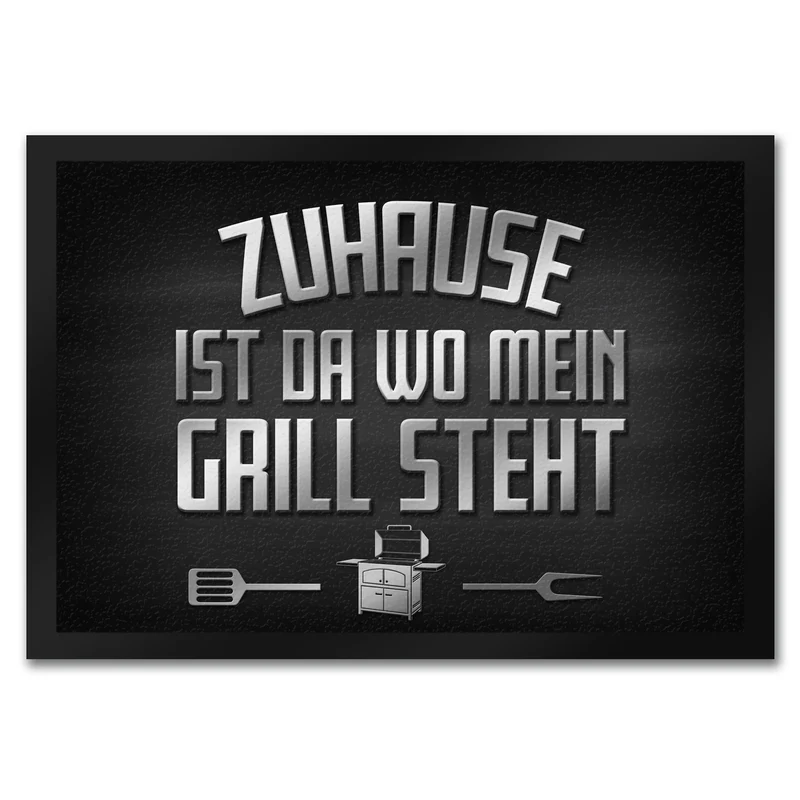 Zuhause ist da wo mein Grill steht Fußmatte
