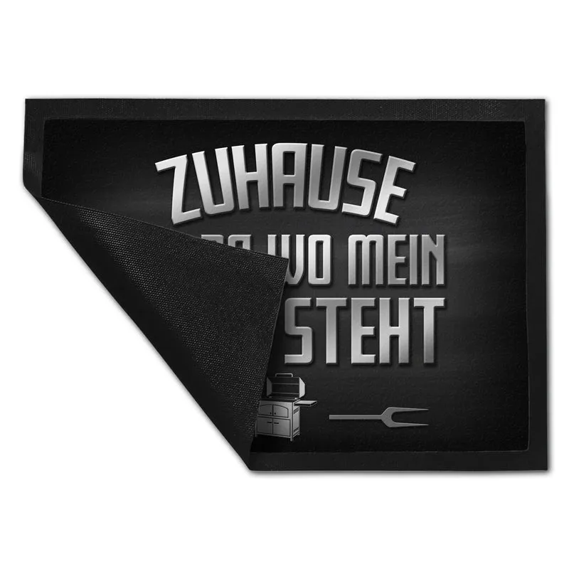 Zuhause ist da wo mein Grill steht Fußmatte