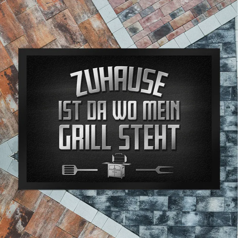 Zuhause ist da wo mein Grill steht Fußmatte