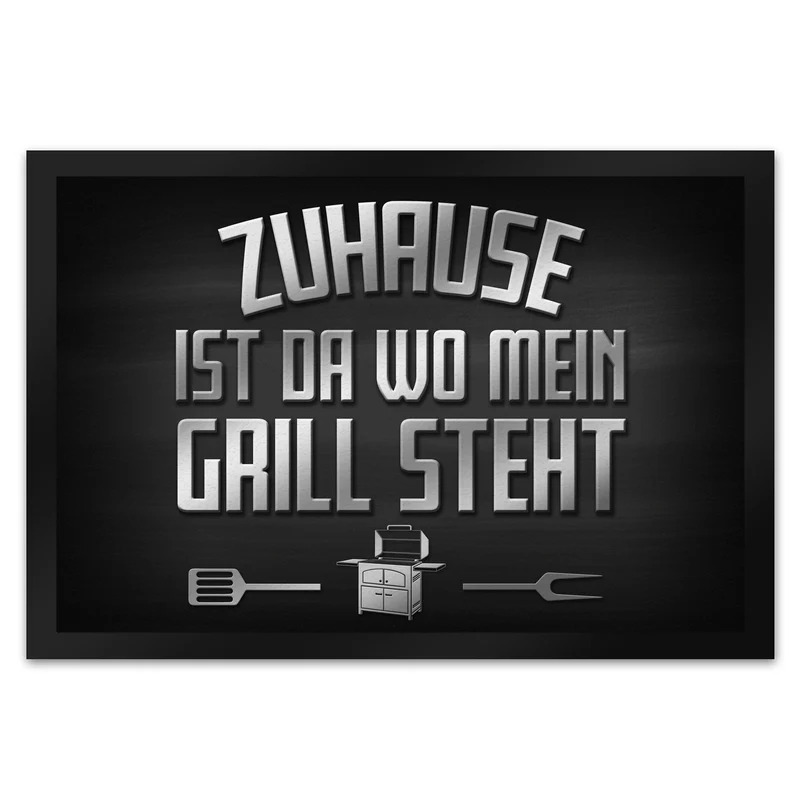 Zuhause ist da wo mein Grill steht Fußmatte