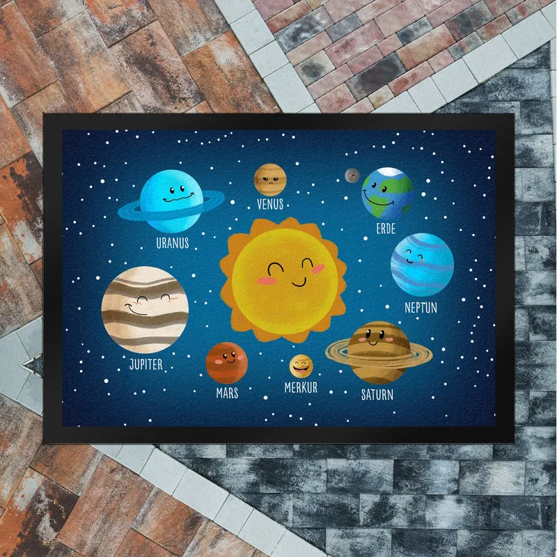 Sonnensystem Fußmatte mit niedlichen Planeten