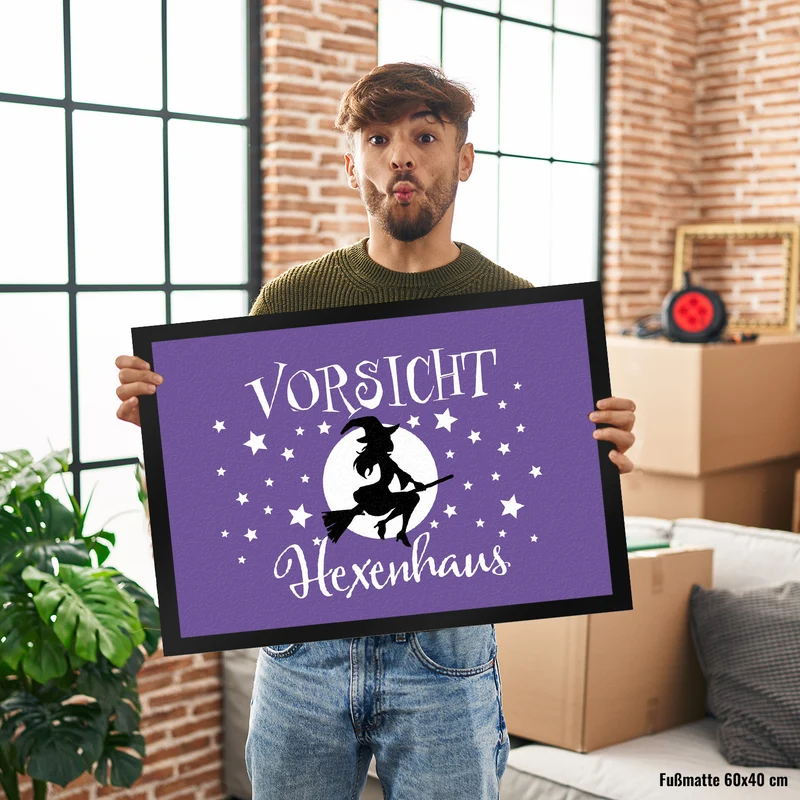 Vorsicht Hexenhaus Fußmatte