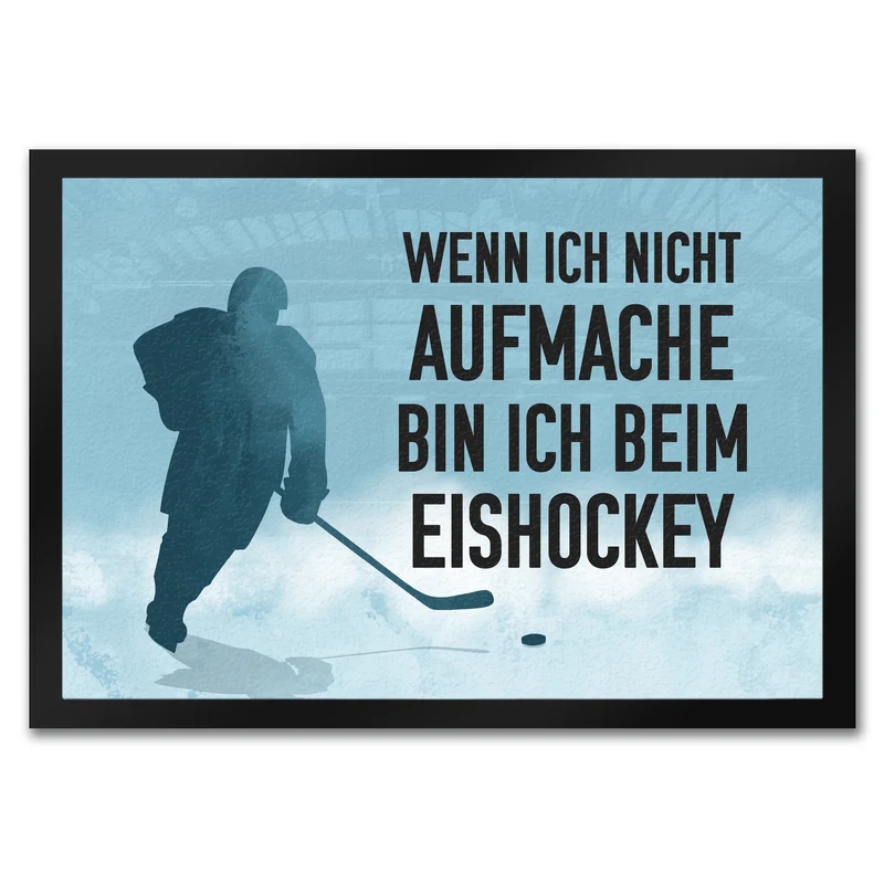 Wenn ich nicht aufmache, bin ich beim Eishockey Fußmatte für Eishockeyfans