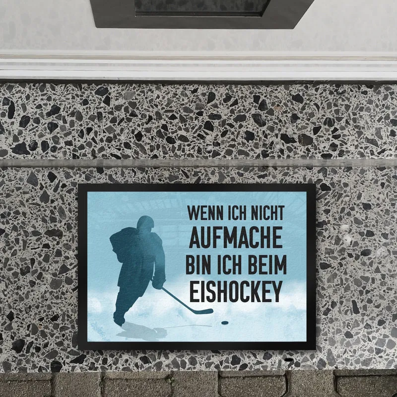 Wenn ich nicht aufmache, bin ich beim Eishockey Fußmatte für Eishockeyfans