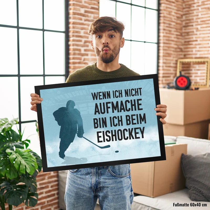 Wenn ich nicht aufmache, bin ich beim Eishockey Fußmatte für Eishockeyfans