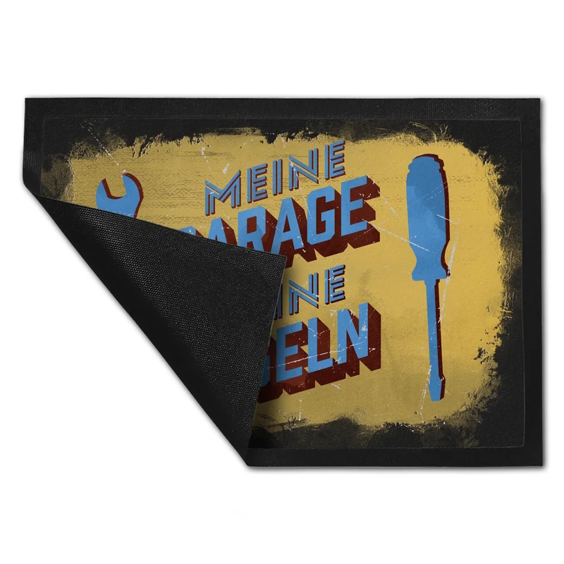 Meine Garage meine Regeln Fußmatte im Used-Look