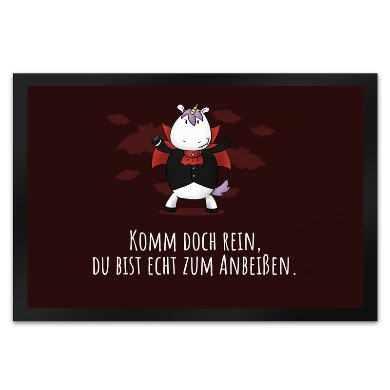 Einhorn-Geist Fußmatte in 35x50 cm mit Spruch Nicht faul mache geistige Arbeit