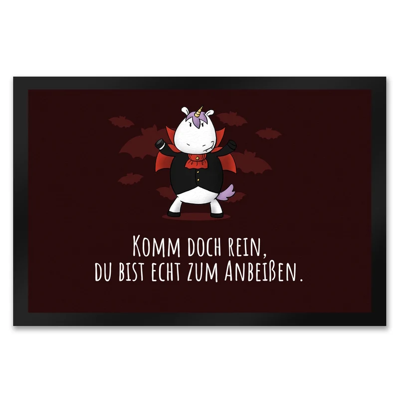Einhorn-Geist Fußmatte in 35x50 cm mit Spruch Nicht faul mache geistige Arbeit