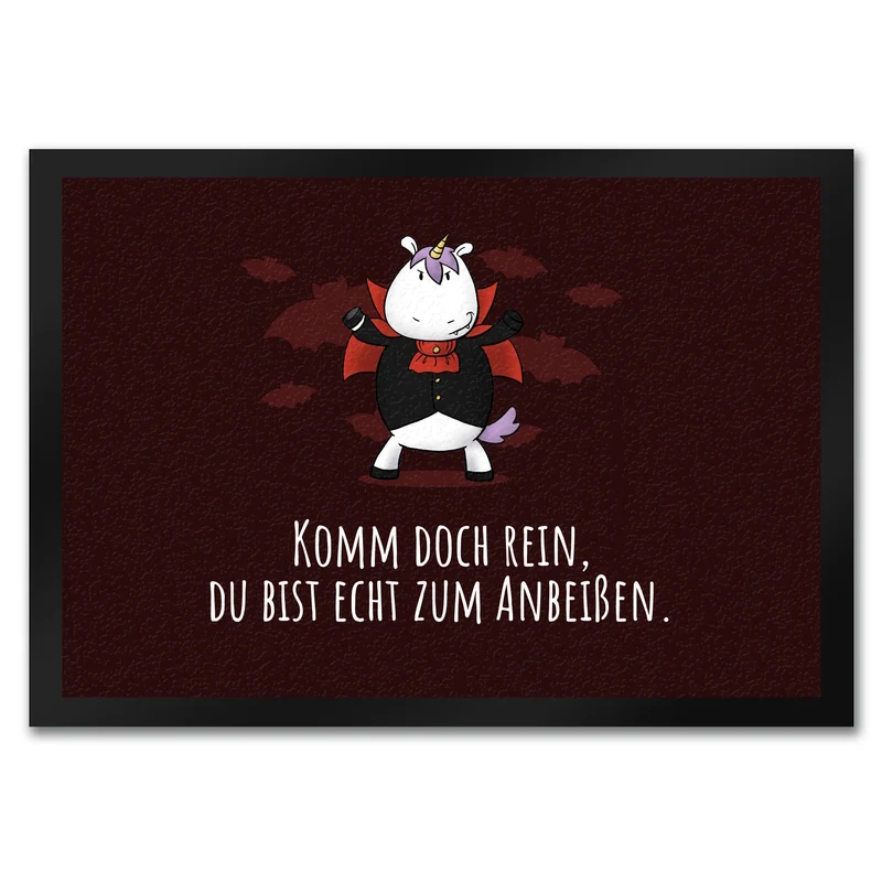 Einhorn-Geist Fußmatte in 35x50 cm mit Spruch Nicht faul mache geistige Arbeit