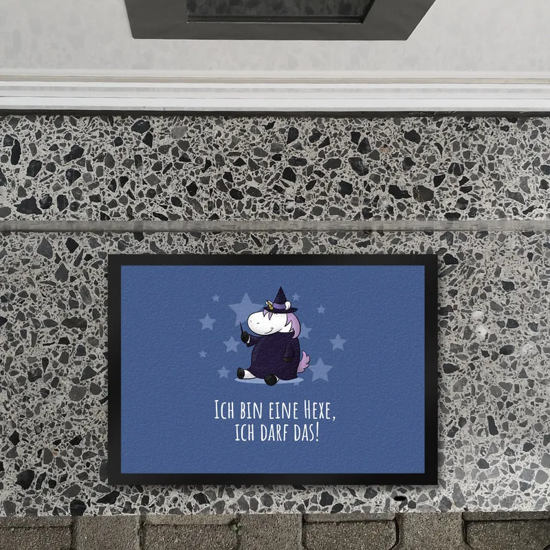 Einhorn-Geist Fußmatte in 35x50 cm mit Spruch Nicht faul mache geistige Arbeit