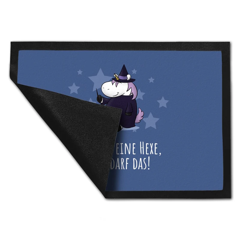Einhorn-Geist Fußmatte in 35x50 cm mit Spruch Nicht faul mache geistige Arbeit