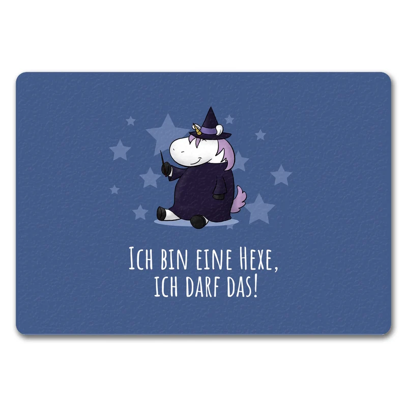 Einhorn-Geist Fußmatte in 35x50 cm mit Spruch Nicht faul mache geistige Arbeit