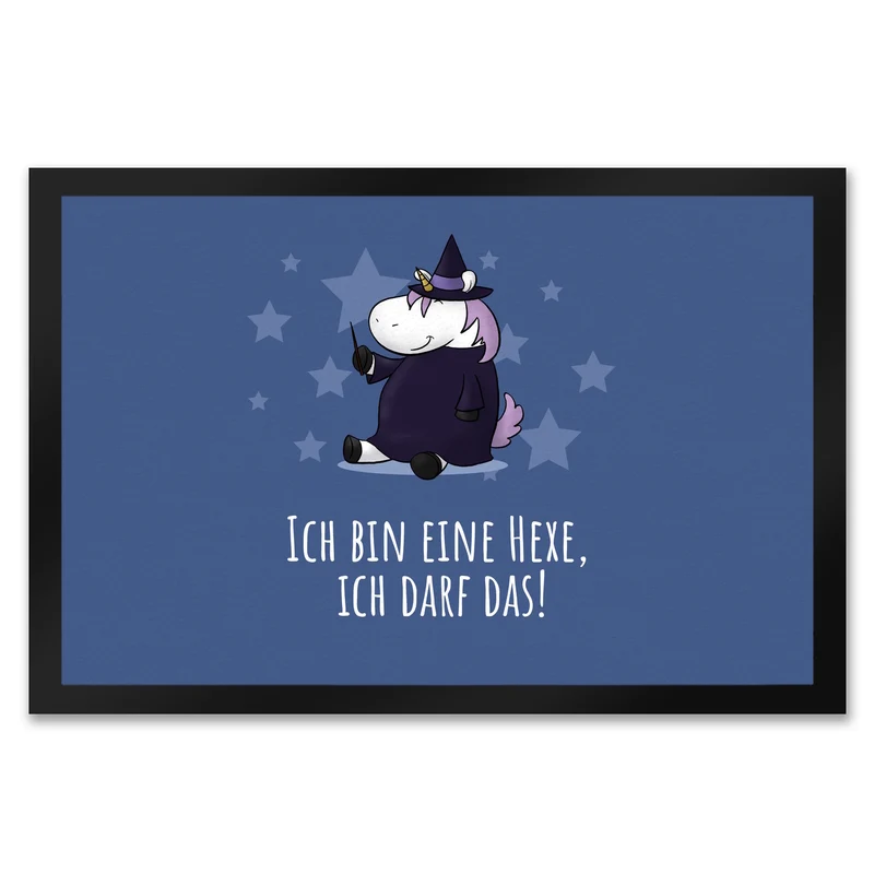 Einhorn-Geist Fußmatte in 35x50 cm mit Spruch Nicht faul mache geistige Arbeit