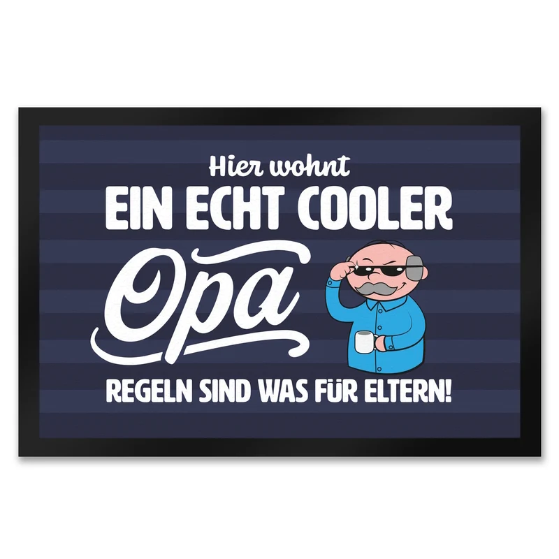 Cooler Opa Fußmatte in 35x50 cm mit Spruch Regeln sind was für Eltern