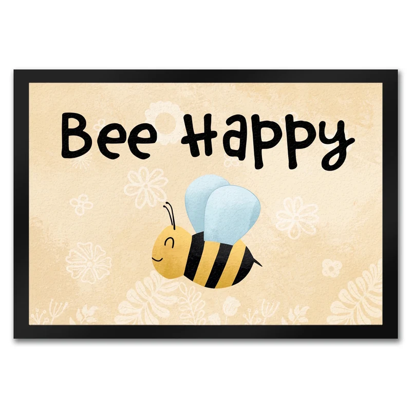 Bee Happy lustige Fußmatte mit glücklicher Biene