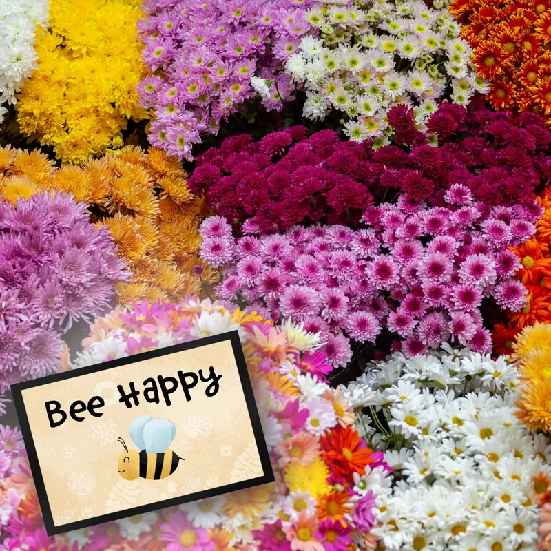 Bee Happy lustige Fußmatte mit glücklicher Biene